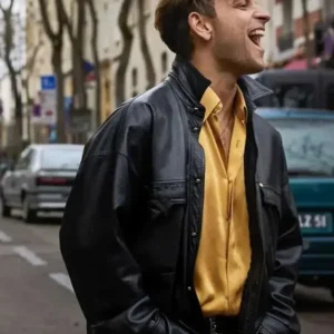 Supersex 2024 Alessandro Borghi Black Leather Jacket