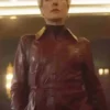 Tamsin Greig Sexy Beast 2024 Maroon Trench Coat