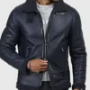 Taylor Blue B-3 Blue Bomber Shearling Leather Jacket