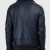 Taylor Blue B-3 Blue Bomber Shearling Leather Jacket Back