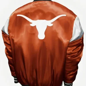 Texas Longhorns Orange Varsity Satin Jacket On Sale 