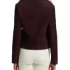 The Girls On The Bus 2024 Carla Gugino Suede Jacket Back