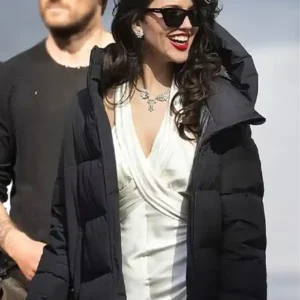 The Ministry of Ungentlemanly Warfare 2024 Eiza Gonzalez Black Puffer Jacket