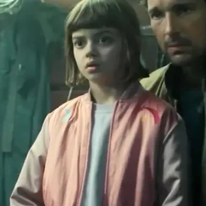 The Signal 2024 Yuna Bennett Pink And White Bomber Jacket