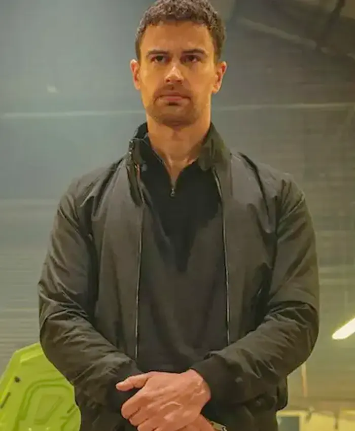 Theo James The Gentlemen 2024 Black Bomber Jacket