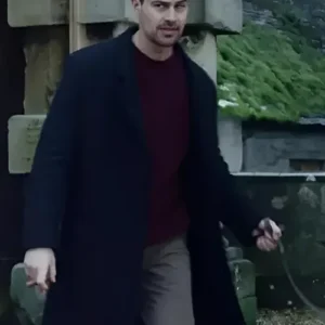 Theo James The Gentlemen Blue Wool Coat