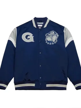 Tyler Georgetown University Heavyweight Navy Satin Jacket