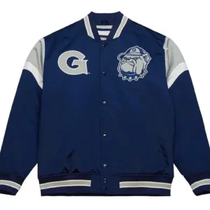 Tyler Georgetown University Heavyweight Navy Satin Jacket