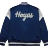 Tyler Georgetown University Heavyweight Navy Satin Jacket Back