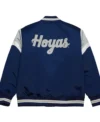 Tyler Georgetown University Heavyweight Navy Satin Jacket Back