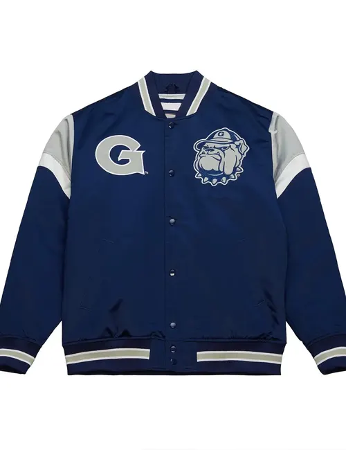 Tyler Georgetown University Heavyweight Navy Satin Jacket