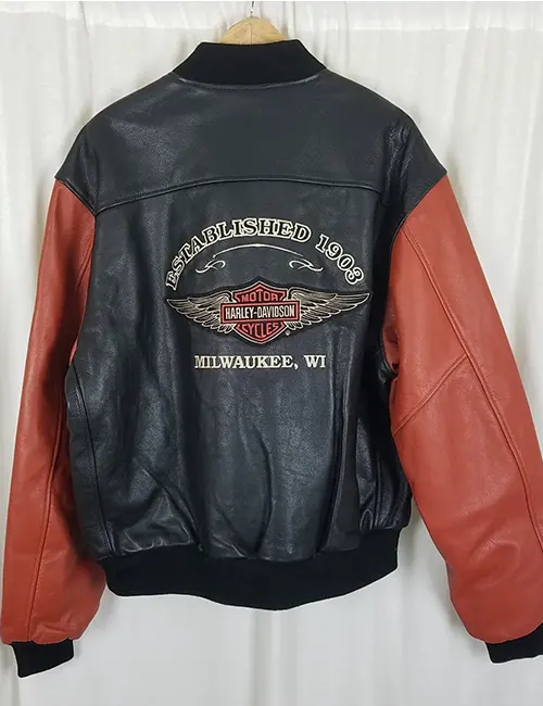 Unisex Harley Davidson Leather Bomber Jacket
