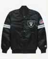 Unisex NFL Los Angeles Raiders Black Satin Bomber Jacket
