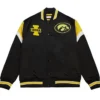 University of Iowa Heavyweight Black Satin Varsity Jacket