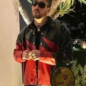 WWE Bad Bunny Kane Black and Red Leather Jacket For Men