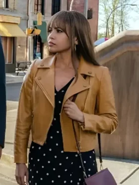 Wild Cards 2024 Vanessa Morgan Brown Leather Jacket