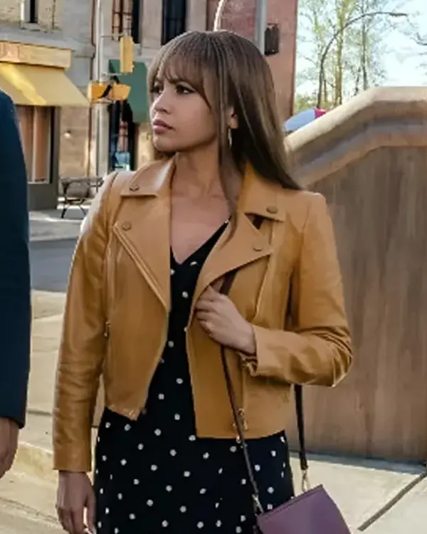 Wild Cards 2024 Vanessa Morgan Brown Leather Jacket