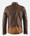 X Men Origins Wolverine Brown Leather Jacket Back