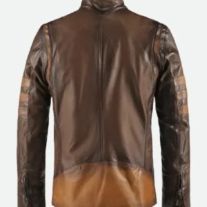 X Men Origins Wolverine Brown Leather Jacket Back