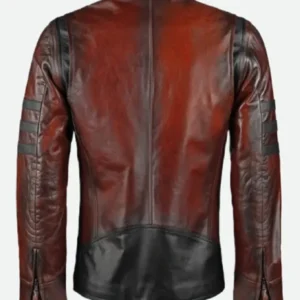 X Men Origins Wolverine Red Leather Jacket Back