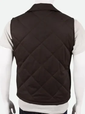 Yellowstone John Dutton Brown Quilted Vest Back