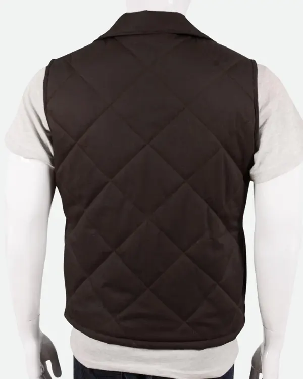 Yellowstone John Dutton Brown Quilted Vest Back