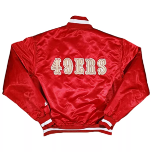 nfl san francisco 49ers varsity jacket red back