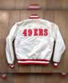 nfl san francisco 49ers varsity jacket white back