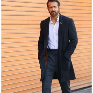 shop If 2024 Ryan Reynolds Long Black Wool Coat