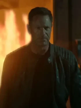 Aaron Eckhart The Bricklayer Black Leather Jacket