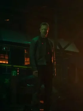 Buy Aaron Eckhart The Bricklayer 2024 Steve Vail Black Leather Jacket For Sale