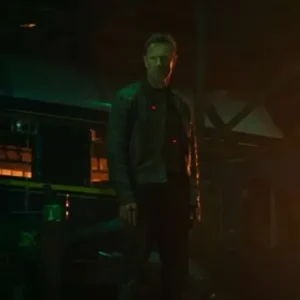 Buy Aaron Eckhart The Bricklayer 2024 Steve Vail Black Leather Jacket For Sale