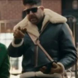 Buy Adam Goldberg TV Series The Equalizer S04 Harry Keshegian Brown Leather Sherpa Jacket For Sale Men And Women