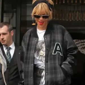 Buy American Singer Rihanna in London 2012 Black Varsity Jacket For Sale Men And Women