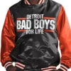 Buy Detroit Bad Boys Black and Orange Satin Varsity Jacket