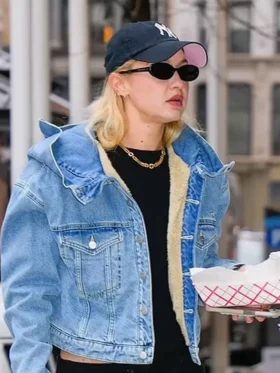 Buy Gigi Hadid Blue Hooded Denim Jacket