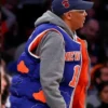 Buy Jalen Brunson New York Knicks Spike Lee Blue Sleeveless Puffer Vest For Sale