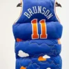 Buy Jalen Brunson New York Knicks Spike Lee Blue Sleeveless Puffer Vest For Sale Men And Women