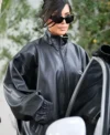 Buy Kim Kardashian Balenciaga Black Bomber Leather Jacket For Sale Men And Women