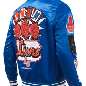 Buy Lincoln University Homecoming Rib Full Snap Satin Jacket For Sale Men And Women