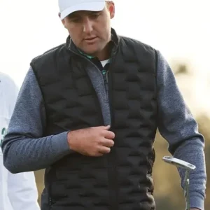 Buy Men And Women 2024 Scottie Scheffler Black Quilted Puffer Vest For Sale 