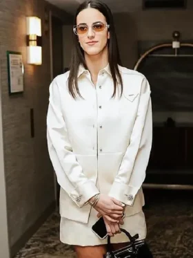 Buy Men And Women 2024 WNBA Draft Caitlin Clark White Jacket For Sale