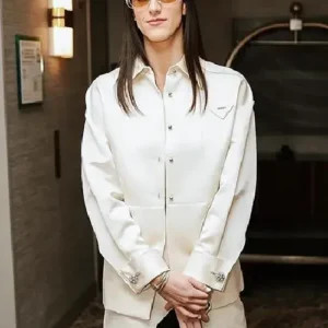 Buy Men And Women 2024 WNBA Draft Caitlin Clark White Jacket For Sale