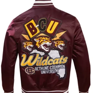 Buy Men And Women Bethune Cookman University Homecoming Rib Full Snap Satin Jacket For Sale 