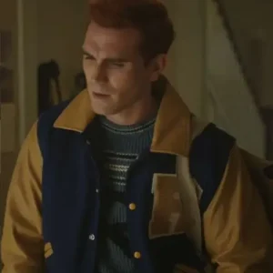 Buy Men And Women K.J. Apa Riverdale S07 Archie Andrews Blue and Yellow Bomber Jacket For Sale 