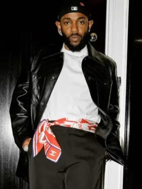 Buy Men And Women Kendrick Lamar Met Gala Quilted Black Long Leather Jacket For Sale