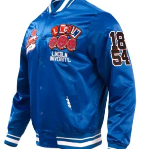 Buy Men And Women Lincoln University Homecoming Rib Full Snap Satin Jacket For Sale