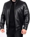 Buy Men Black Shiny Fitted Style Real Leather Jacket For Sale Men And Women