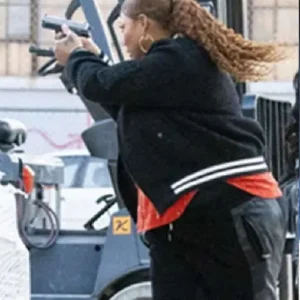 Buy Queen Latifah The Equalizer S04 Robyn McCall Black Bomber Tweed Jacket For Sale Men And Women