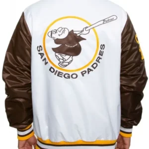 Buy San Diego Padres Brown and White Bomber Jacket